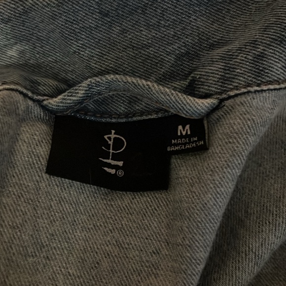 70s Upcycled Pink Floyd Lightwash Denim Jean Oversized Jacket Mens Womans Unisex - Picture 8 of 13